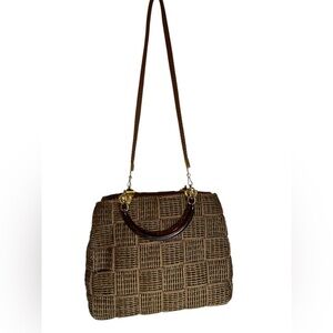 Elegant Vintage Warren Reed Woven Handbag made in Italy